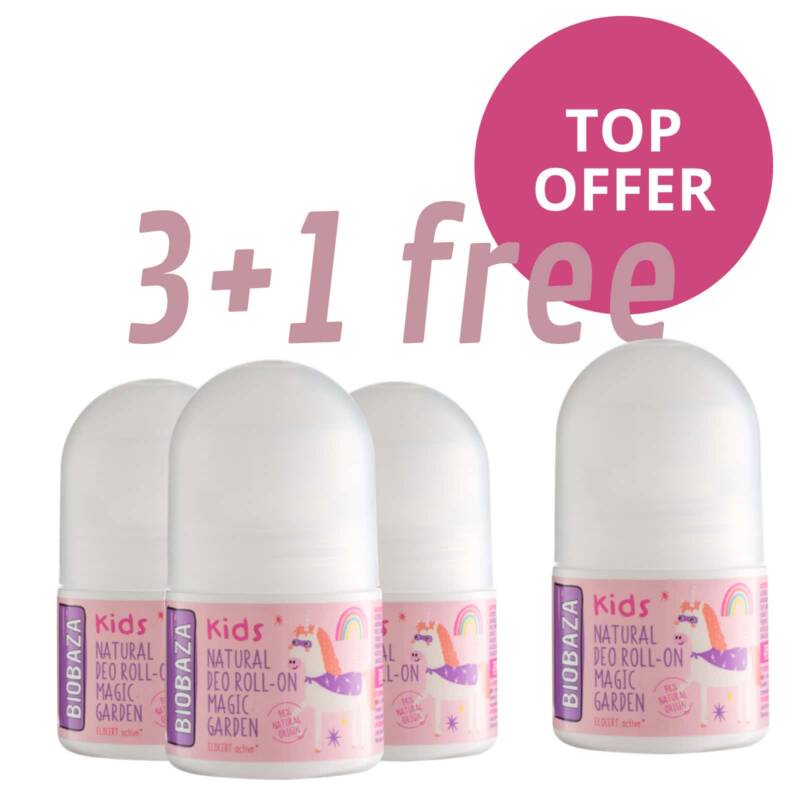 3+1 gratis Deodorant roll-on pentru copii Magic Garden – BIOBAZA