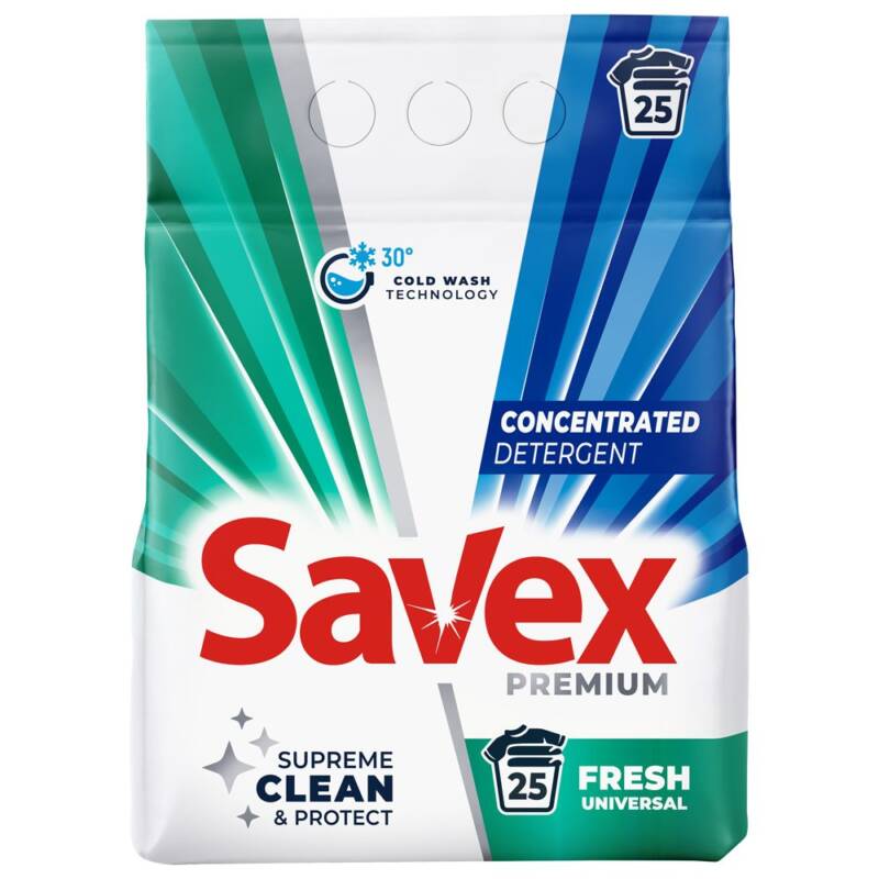 Detergent pentru Rufe Automat, Savex, 2 kg 2in1 Fresh 25 spalari – Default Title