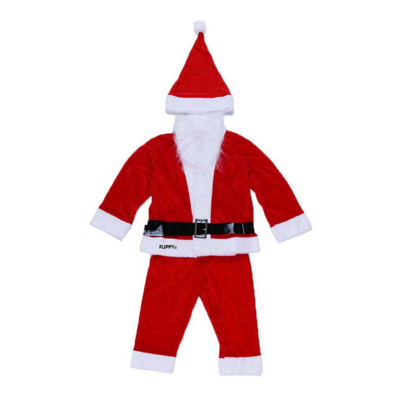 Flippy, Costum Mos Craciun Flippy Baiat, 1-3 ani, 5 piese, aproximativ 63 cm, Catifea – Default Title
