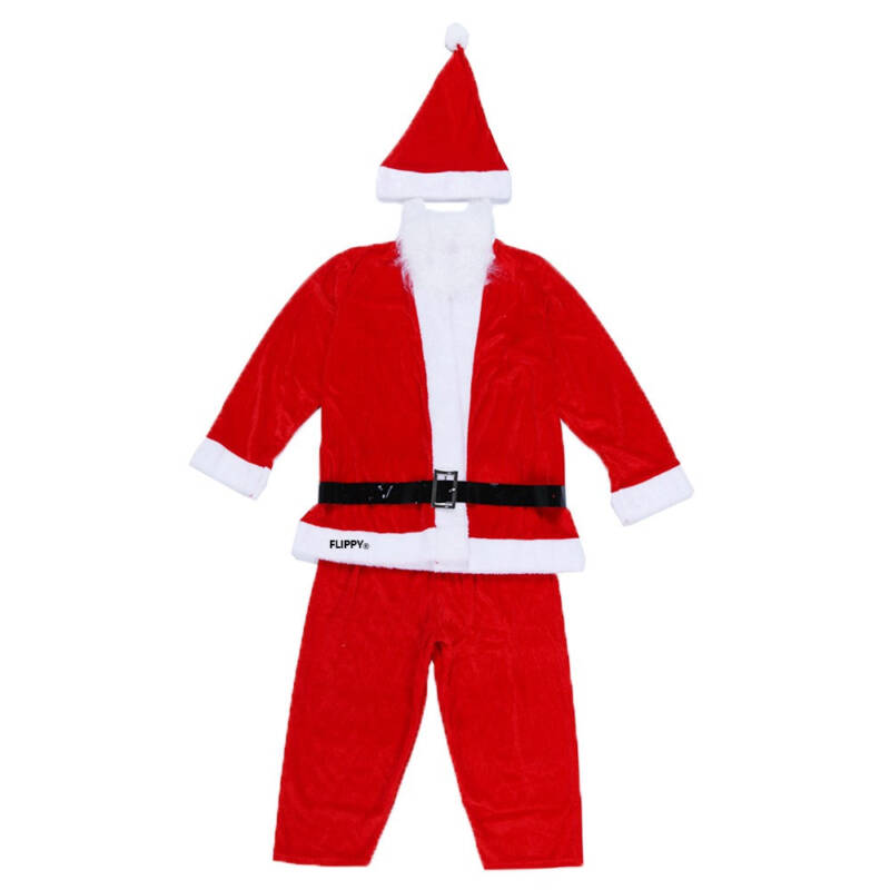 Flippy, Costum Mos Craciun Flippy Baiat, 7-9 ani, 5 piese, Catifea – Default Title