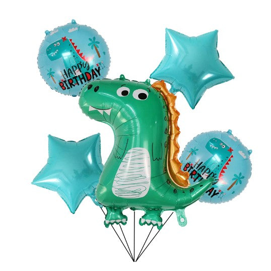 Flippy, Set 5 Baloane folie de aluminiu, Flippy, Figurina Dinozaur – Default Title