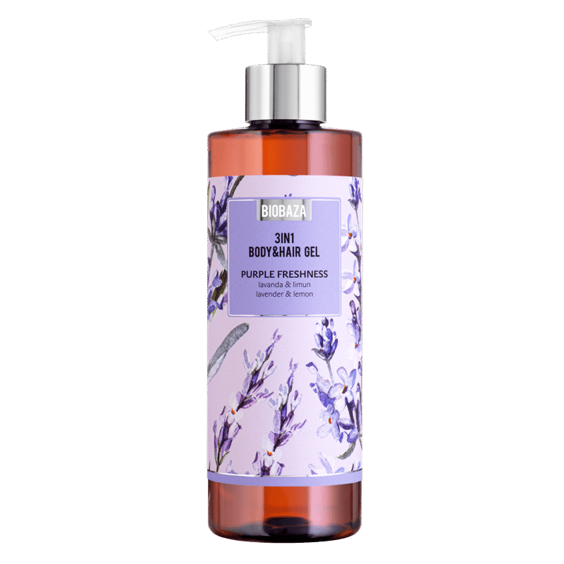 Gel de duș Purple Freshness cu lavandă și lămâie – BIOBAZA