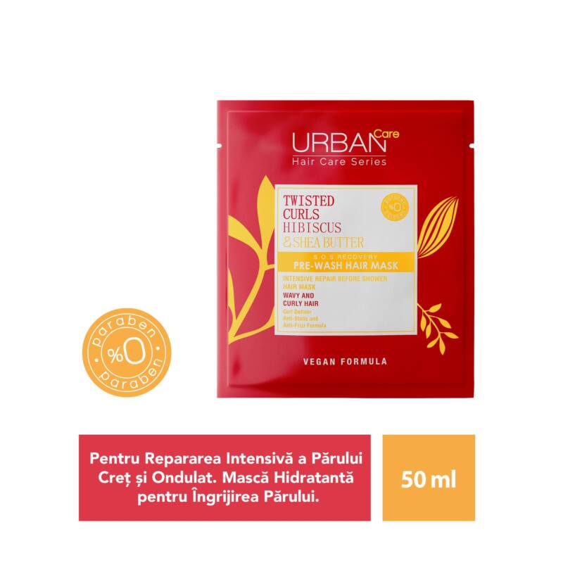 Mască pre-șamponare păr creț cu hibiscus și unt de shea