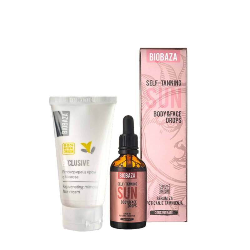 Selftanning + Cremă pentru față Mimoză