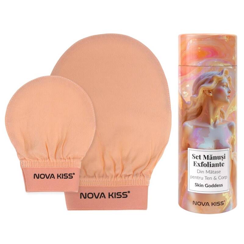 Set Manusi Exfoliante Premium pentru Ten  Corp, Matase, Skin Goddess NOVA KISS