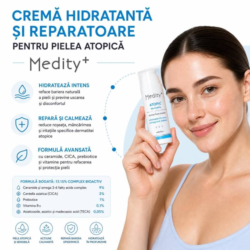 Crema hidratanta si reparatoare pentru pielea atopica Medity+