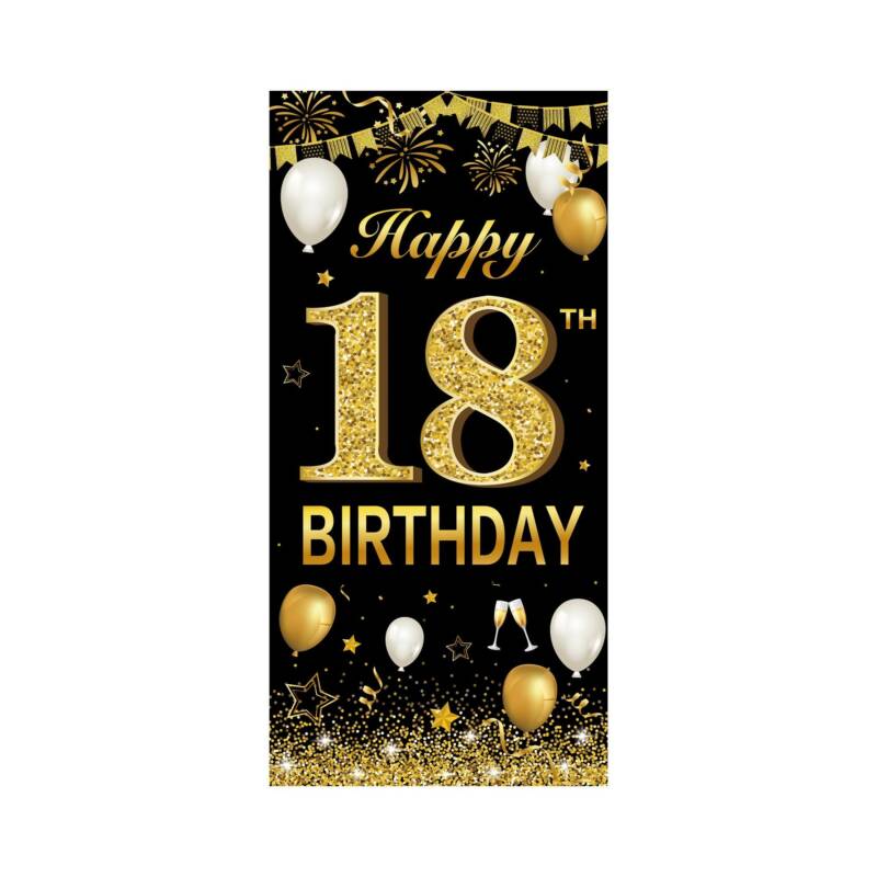 Flippy, Banner pentru Petrecere, Flippy, Model Happy Birthday, Tematica Maj, 18 Ani • 185×90 cm – Default Title