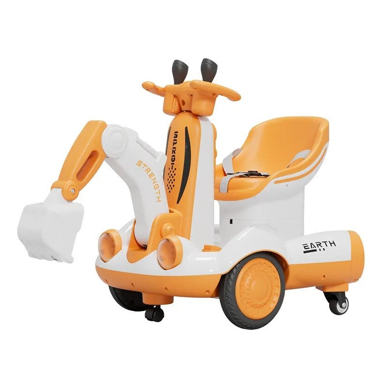 Flippy, Excavator Electric, Flippy, pe 4 Roti Antiderapante, cu Telecomanda, 2 Ani – Default Title