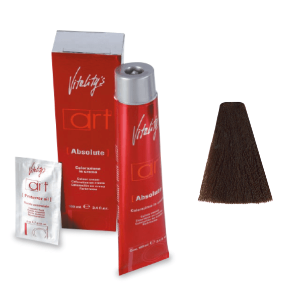 Vopsea permanenta de par Vitality’s Art Absolute cu amoniac 4.3 Castaniu Auriu 100ml