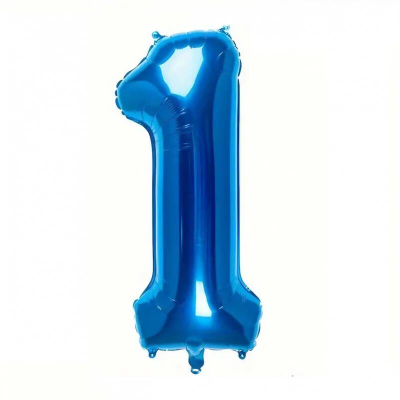 Flippy, Balon din Folie Flippy, Cifra 1, 81 cm, Pentru Aer sau Heliu, Bulk, Albastru – Default Title