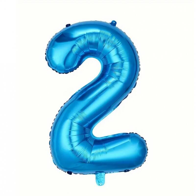 Flippy, Balon din Folie Flippy, Cifra 2, 81 cm, Pentru Aer sau Heliu, Albastru – Default Title
