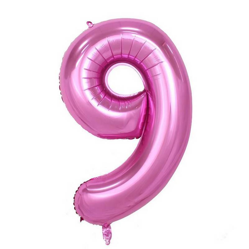 Flippy, Balon din Folie Flippy, Cifra 9, 81 cm, Pentru Aer sau Heliu, Bulk, Mov – Default Title