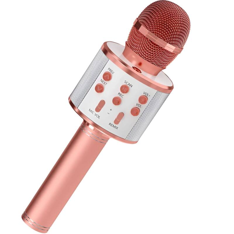 Flippy, Microfon Karaoke, Flippy, pentru Copii, Bluetooth, Boxa Incorporata – Default Title