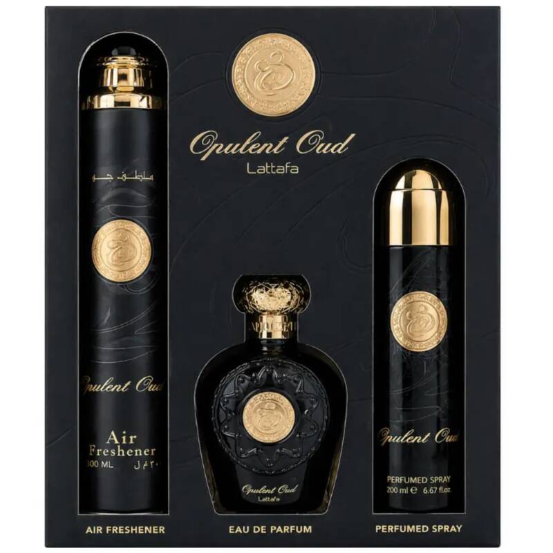 Opulent Oud Lattafa 600 ml, apa de parfum, unisex, set